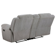 Sofá de dos plazas reclinable tapizado en chenilla Gilson, color gris