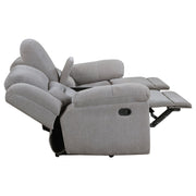 Sofá de dos plazas reclinable tapizado en chenilla Gilson, color gris