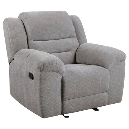 Sillón reclinable tapizado en chenilla Gilson, gris