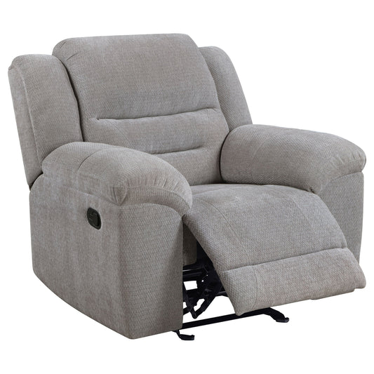 Sillón reclinable tapizado en chenilla Gilson, gris