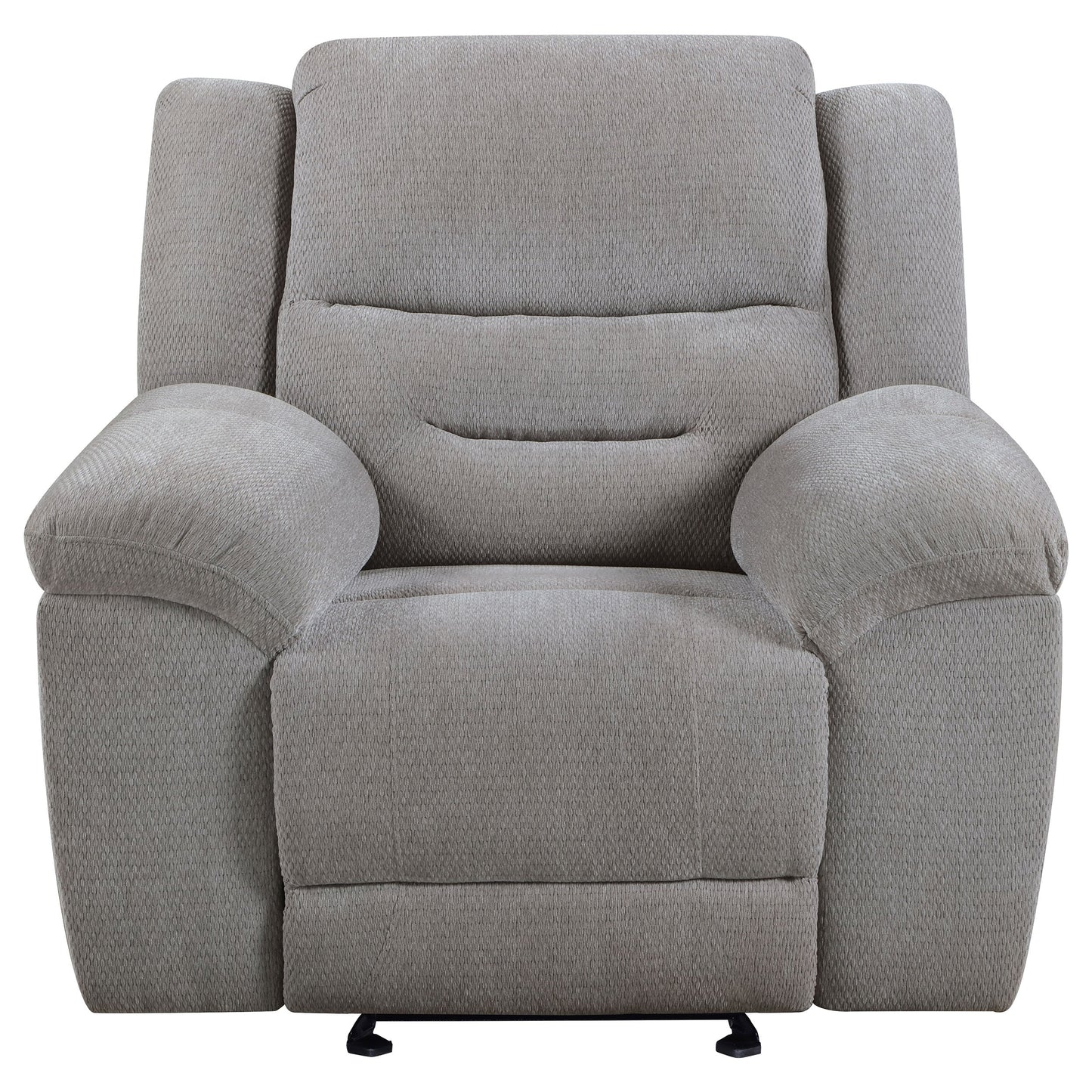 Sillón reclinable tapizado en chenilla Gilson, gris
