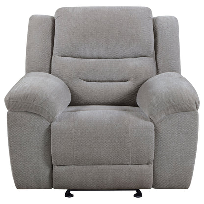 Sillón reclinable tapizado en chenilla Gilson, gris