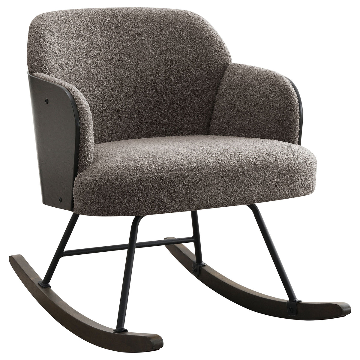 Paige Boucle Upholstered Mid Back Rocking Chair Beige