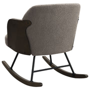 Mecedora Paige Boucle con respaldo medio tapizada en beige