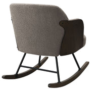 Mecedora Paige Boucle con respaldo medio tapizada en beige