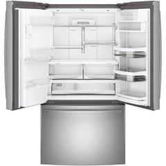  GE Profile 36-inch, 22.2 cu.ft. Counter-Depth French 3-Door Refrigerator with Water and Ice Dispensing System PYE22KYNFS IMAGE 2