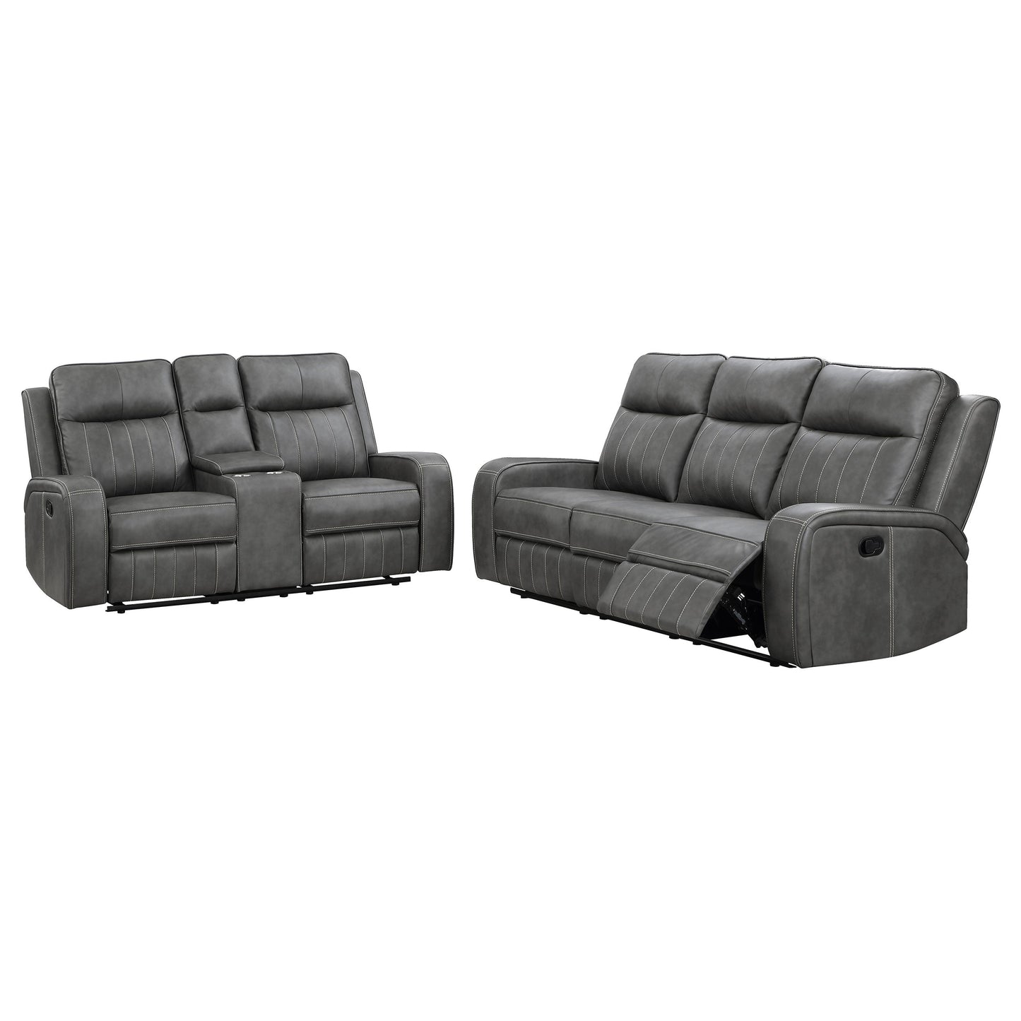 Conjunto de sofá reclinable tapizado Raelynn gris