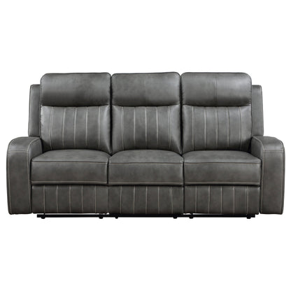 Raelynn Upholstered Track Arm Motion Sofa Grey