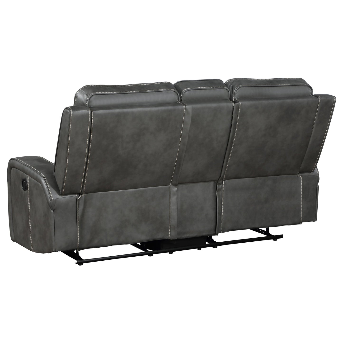 Loveseat tapizado con brazo articulado y movimiento Raelynn, color gris