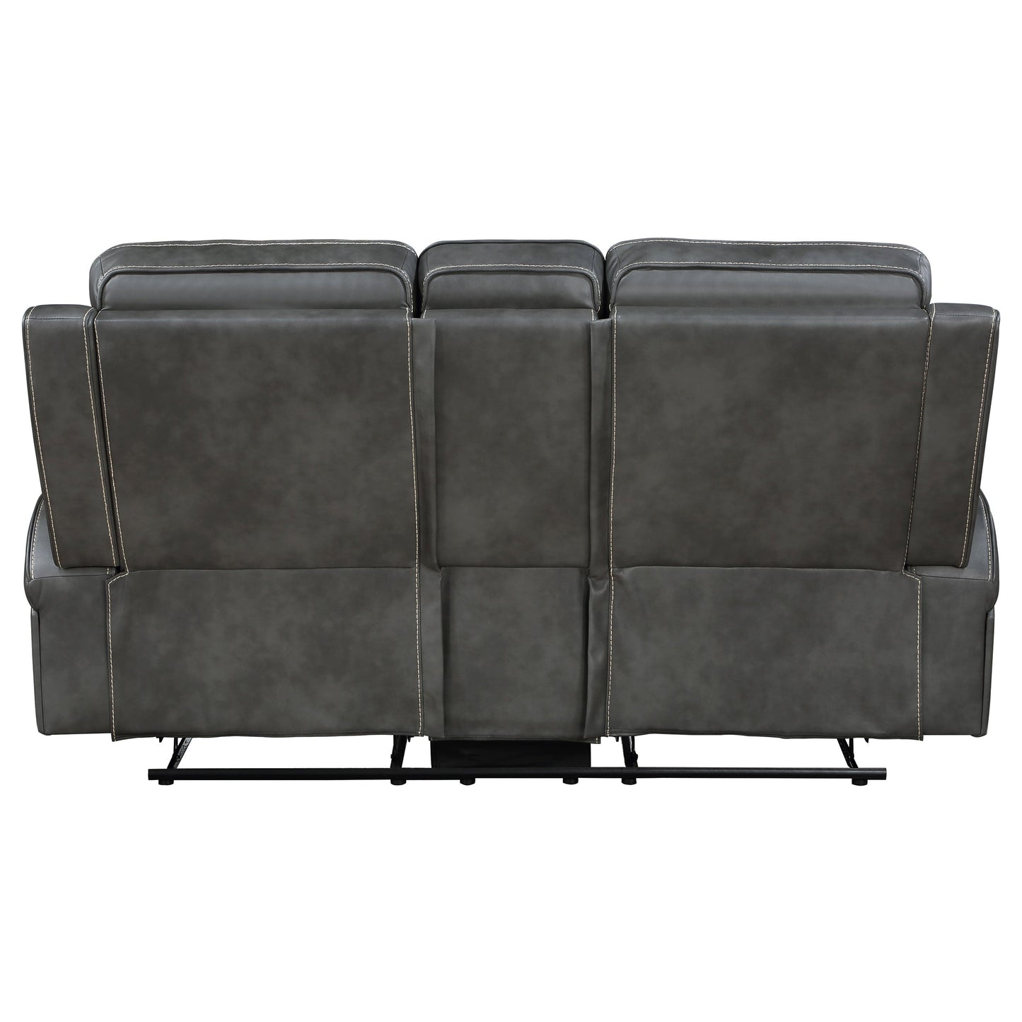 Loveseat tapizado con brazo articulado y movimiento Raelynn, color gris