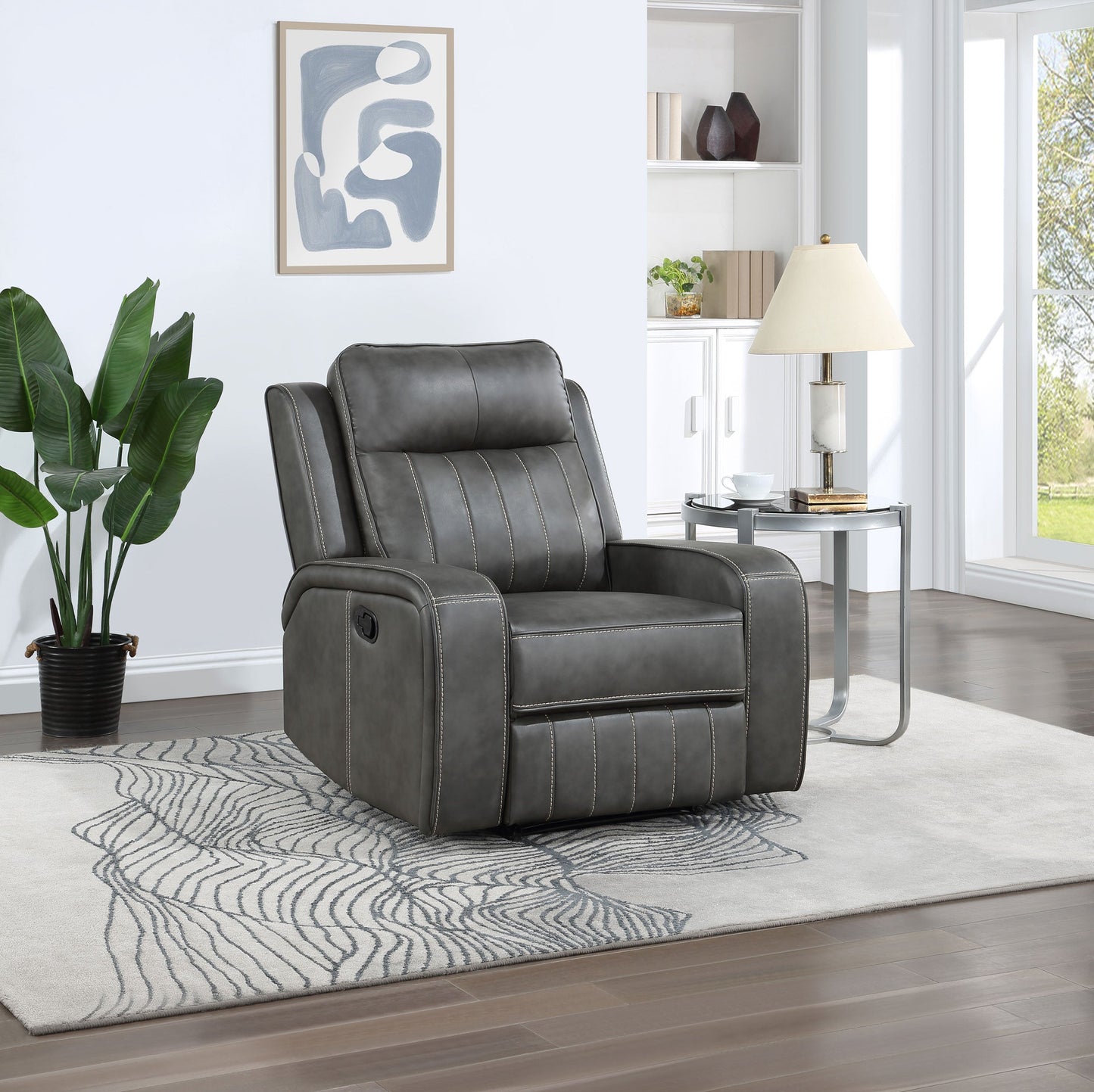 Raelynn Upholstered Power Lift Recliner Chair Grey