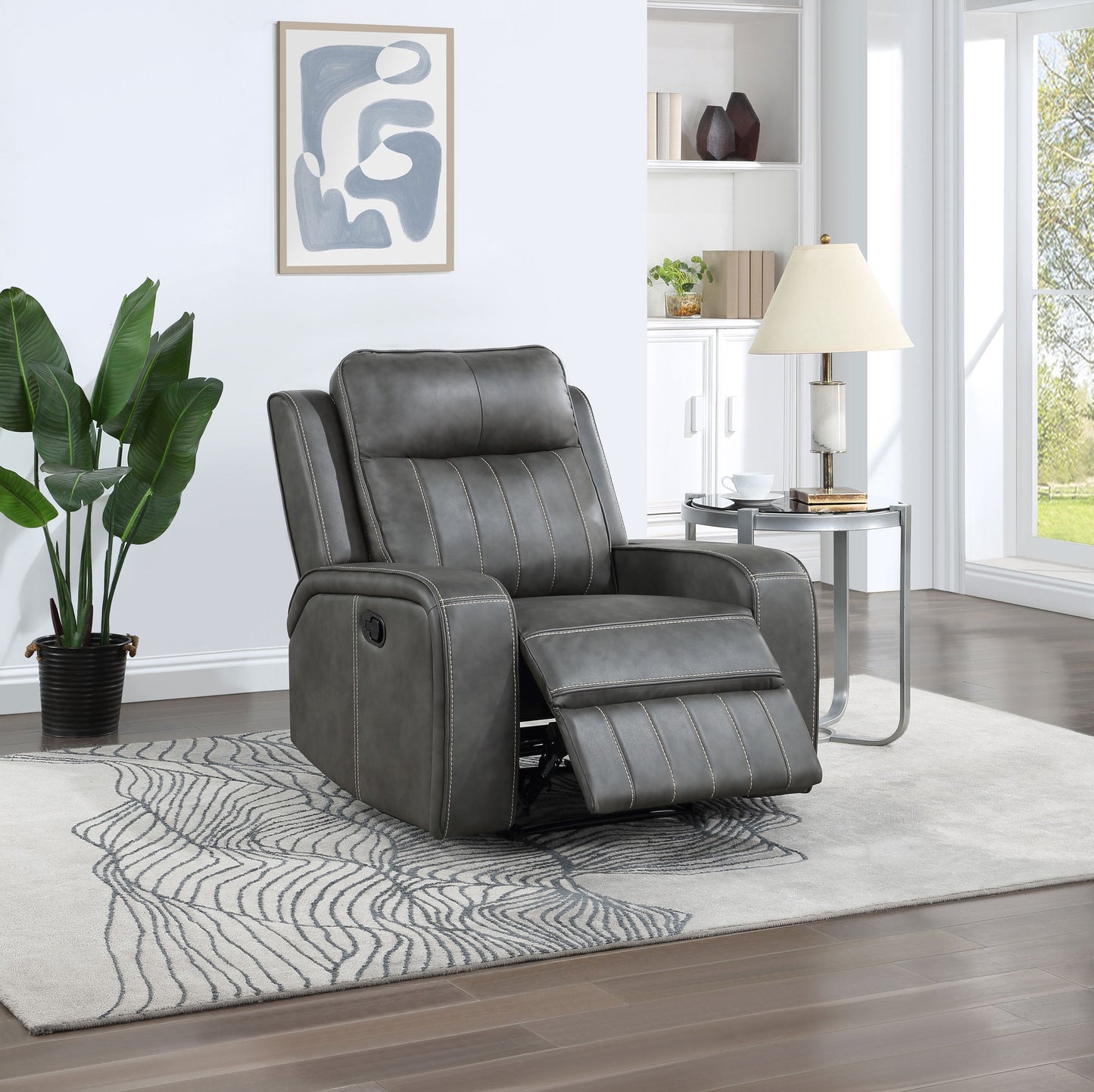 Raelynn Upholstered Power Lift Recliner Chair Grey
