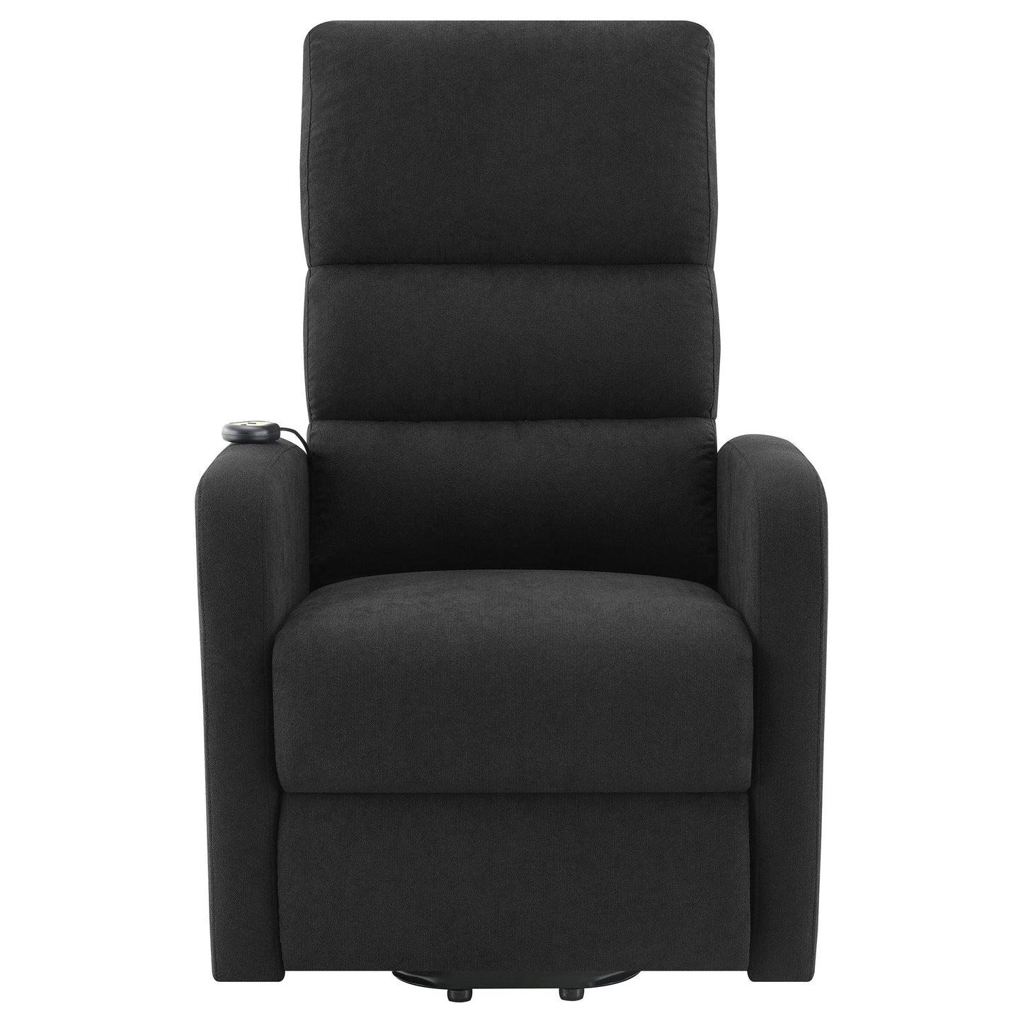 Sillón reclinable eléctrico tapizado Amsdell con control remoto, color negro
