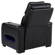 Zuma Faux Leather Upholstered Dual Power LED Recliner Black