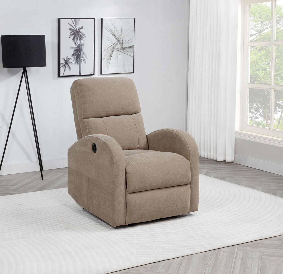 Grant Fabric Upholstered Power Recliner Chair Camel