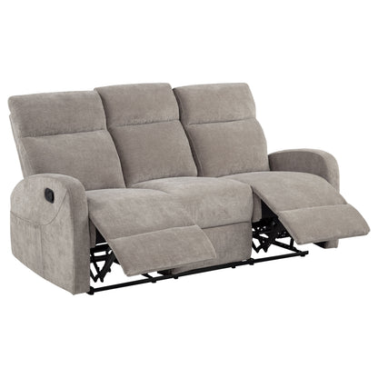 Hamilton 3-piece Chenille Manual Reclining Sofa Set Sand