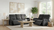 Hamilton 2-piece Chenille Manual Reclining Sofa Set Charcoal Grey