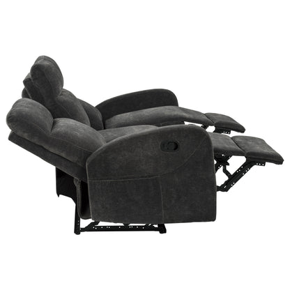 Hamilton 2-piece Chenille Manual Reclining Sofa Set Charcoal Grey