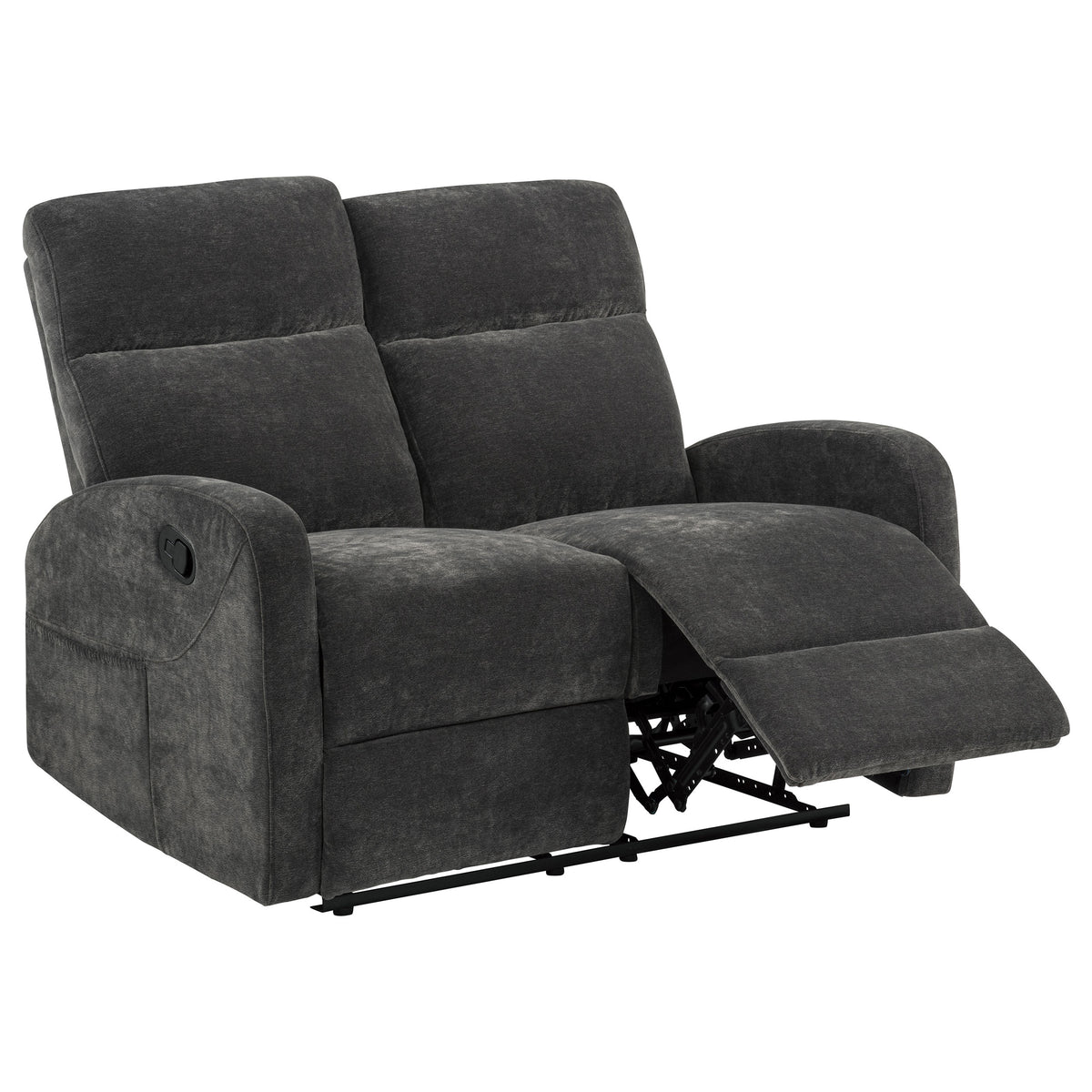 Hamilton 2-piece Chenille Manual Reclining Sofa Set Charcoal Grey