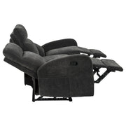 Hamilton 3-piece Chenille Manual Reclining Sofa Set Charcoal Grey