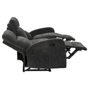 Hamilton Chenille Manual Reclining Sofa Charcoal Grey