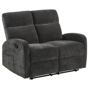 Hamilton Chenille Manual Reclining Loveseat Charcoal Grey