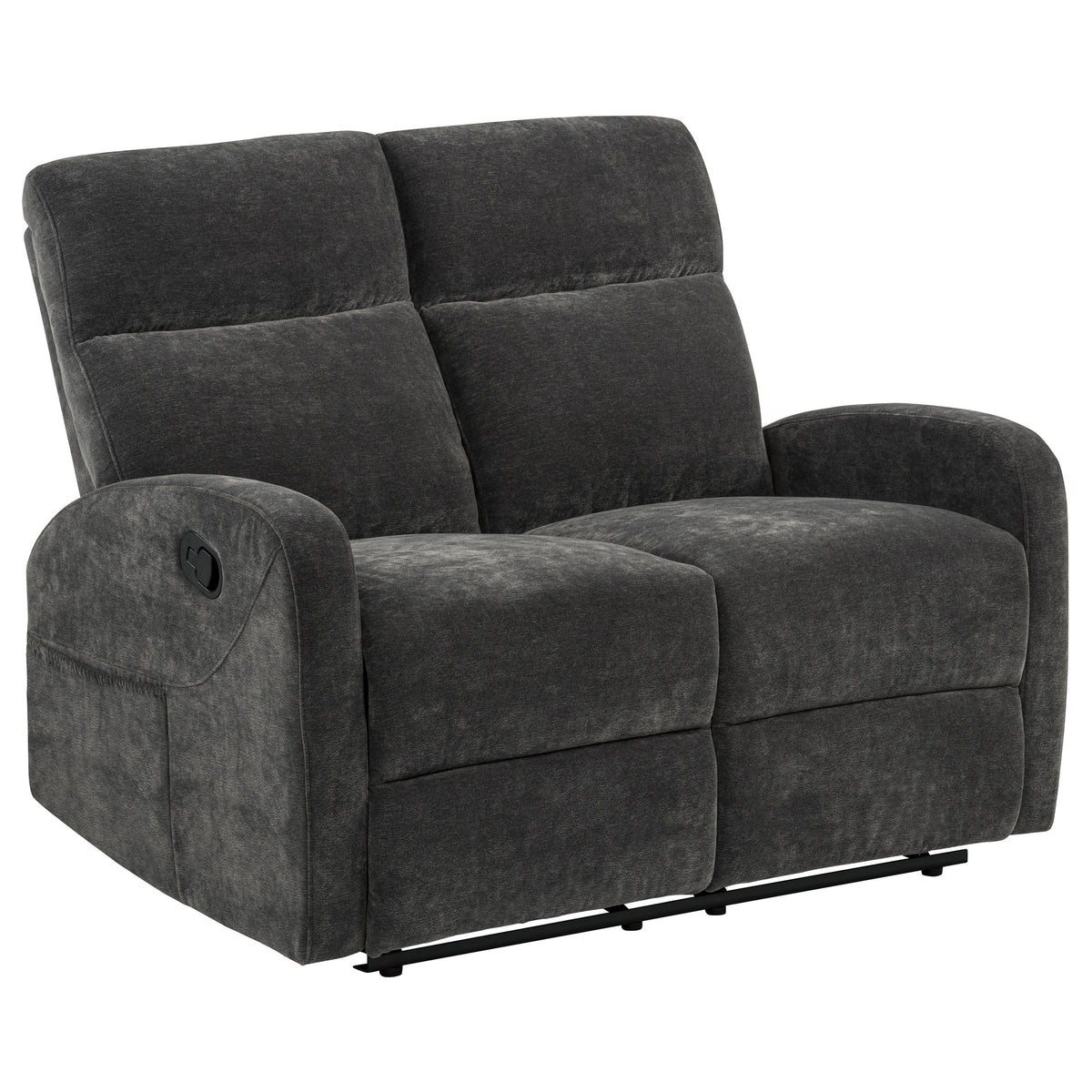 Hamilton Chenille Manual Reclining Loveseat Charcoal Grey