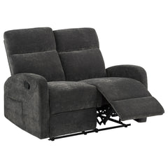 Hamilton Chenille Manual Reclining Loveseat Charcoal Grey