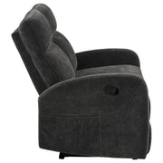 Hamilton Chenille Manual Reclining Loveseat Charcoal Grey