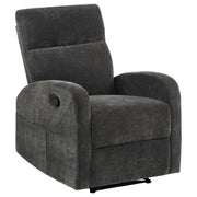 Hamilton Chenille Manual Recliner Charcoal Grey