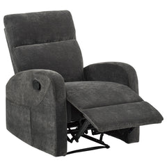 Hamilton Chenille Manual Recliner Charcoal Grey