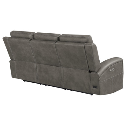 Brickston Triple Power Reclining Sofa Charcoal