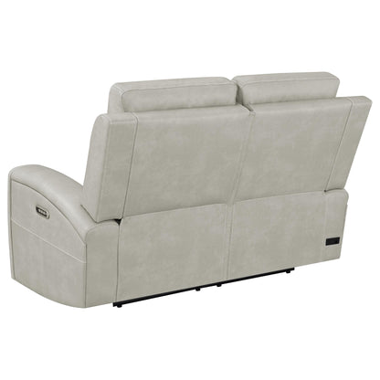 Brickston Triple Power Reclining Loveseat Grey