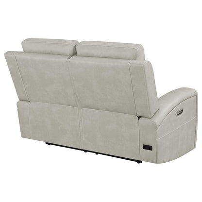 Brickston Triple Power Reclining Loveseat Grey