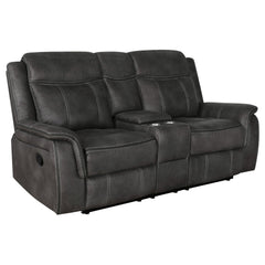 Conjunto de sofá reclinable tapizado Lawrence color carbón