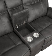 Conjunto de sofá reclinable tapizado Lawrence color carbón
