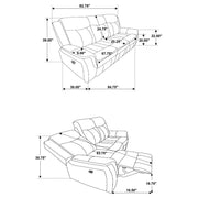 Conjunto de sofá reclinable tapizado Lawrence color carbón
