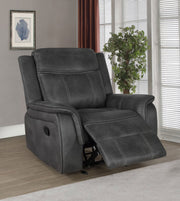 Sillón reclinable con brazos acolchados y tapizado Lawrence, color carbón