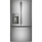  GE Profile 36-inch, 27.7 cu.ft. Freestanding French 3-Door Refrigerator with External Water and Ice Dispensing System PFE28KYNFS IMAGE 1