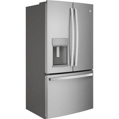  GE Profile 36-inch, 27.7 cu.ft. Freestanding French 3-Door Refrigerator with External Water and Ice Dispensing System PFE28KYNFS IMAGE 2