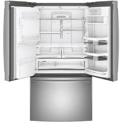  GE Profile 36-inch, 27.7 cu.ft. Freestanding French 3-Door Refrigerator with External Water and Ice Dispensing System PFE28KYNFS IMAGE 3