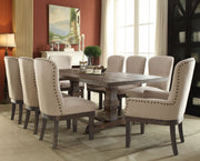 Mesa de comedor rectangular Landon con hojas