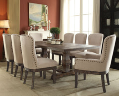 Mesa de comedor rectangular Landon con hojas