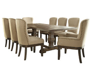Mesa de comedor rectangular Landon con hojas