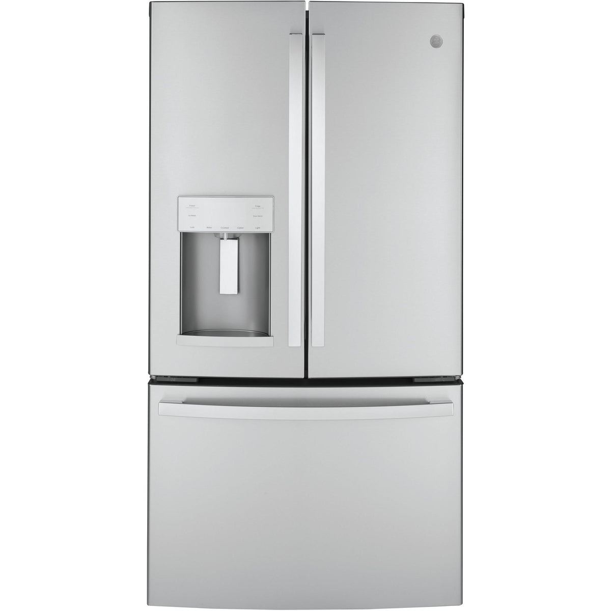  GE 36-inch, 22.1 cu.ft. Counter-Depth French 3-Door Refrigerator with external water and ice dispensing system GYE22GYNFS IMAGE 1