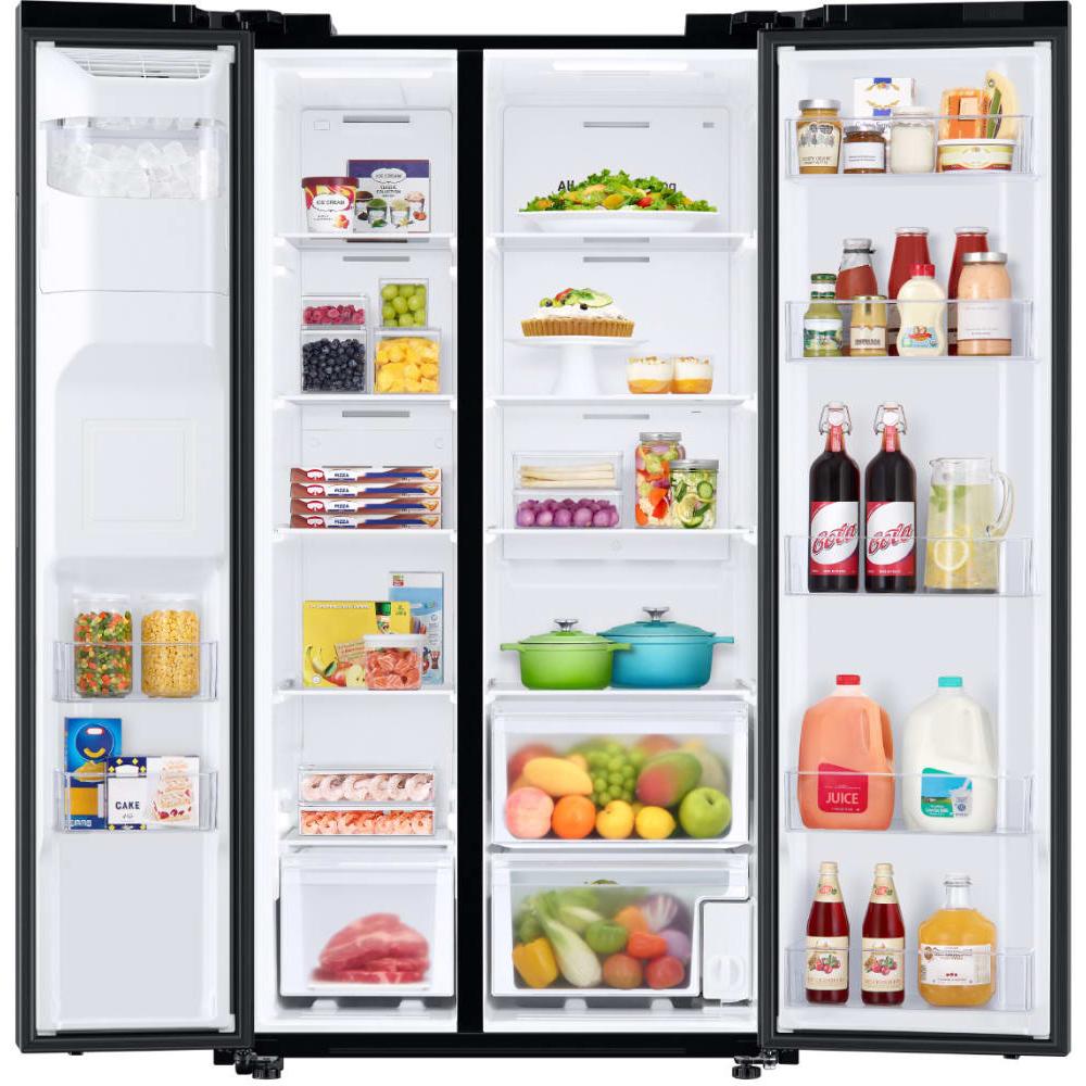  Samsung 36-inch, 27.4 cu.ft. Freestanding Side-by-Side Refrigerator with External Water and Ice Dispensing System RS27T5200SG/AA IMAGE 2