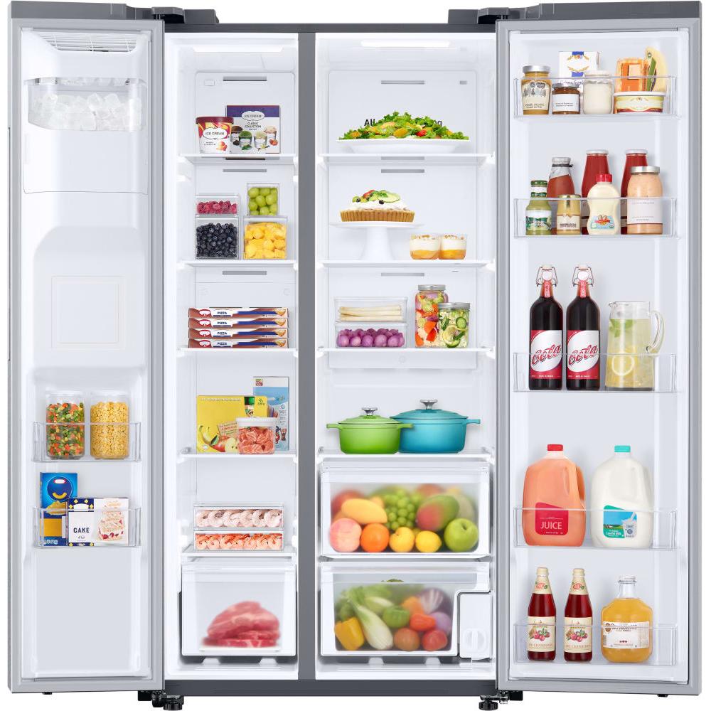  Samsung 36-inch, 27.4 cu.ft. Freestanding Side-by-Side Refrigerator with External Water and Ice Dispensing System RS27T5200SR/AA IMAGE 2