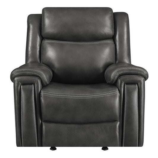 Power Glider Recliner Faux-Leather, Charcoal