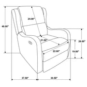Sillón reclinable inglés tapizado Kelsey color marfil