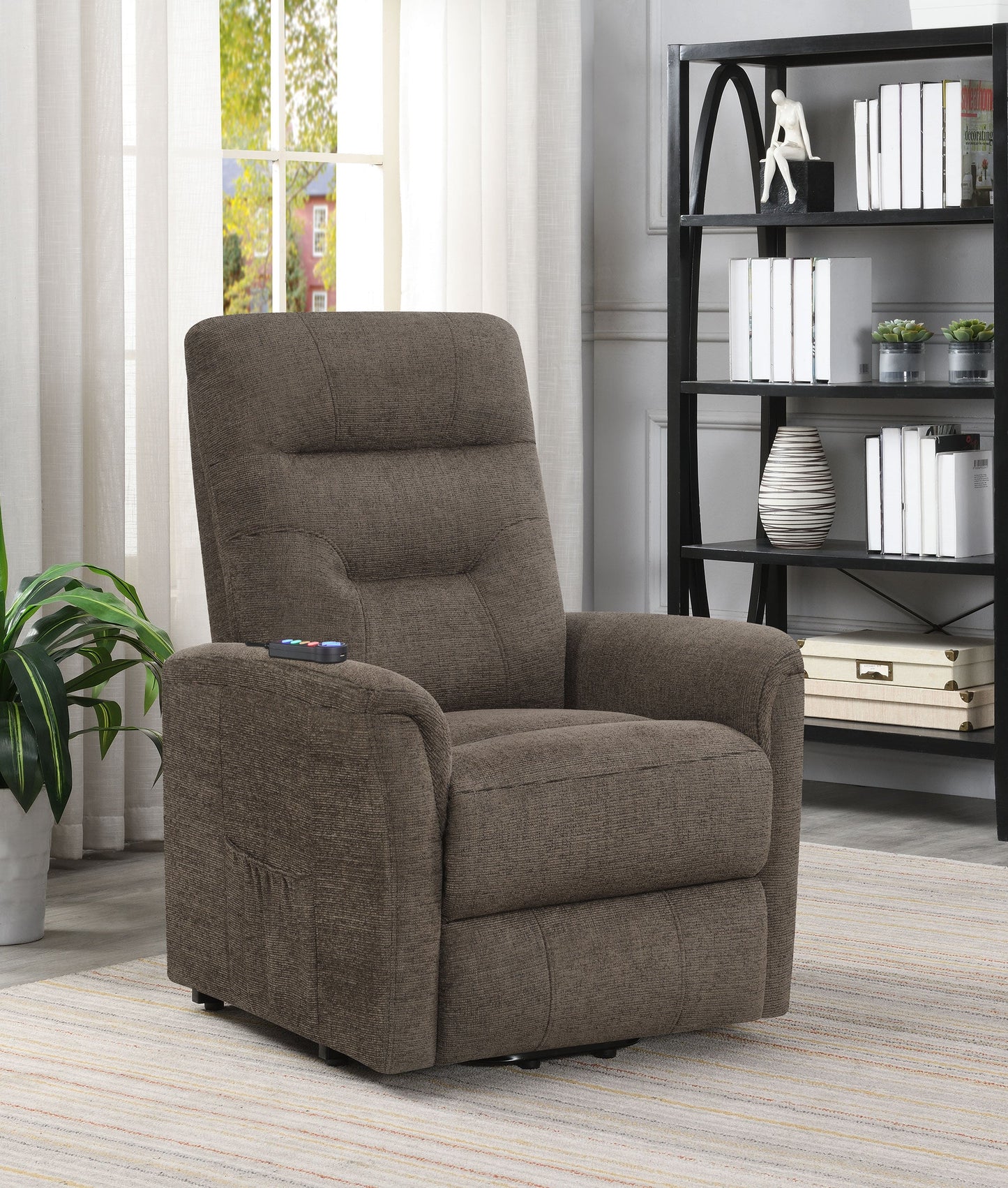 Sillón de masaje eléctrico tapizado Henrietta beige